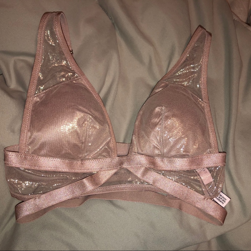 Victoria’s Secret pink shimmer bralette